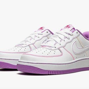 Nike Youth Air Force 1 Low GS CW1575 110 Contrast Stitch - Fuchsia Glow